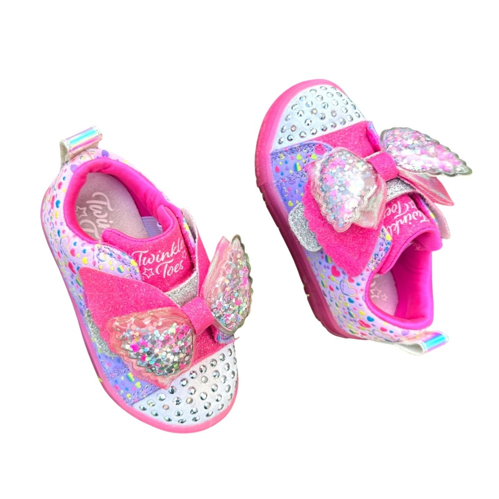 Skechers Twinkle Toes Toddler Girls Light Up Butterfly Sneakers Size 6 Shoes